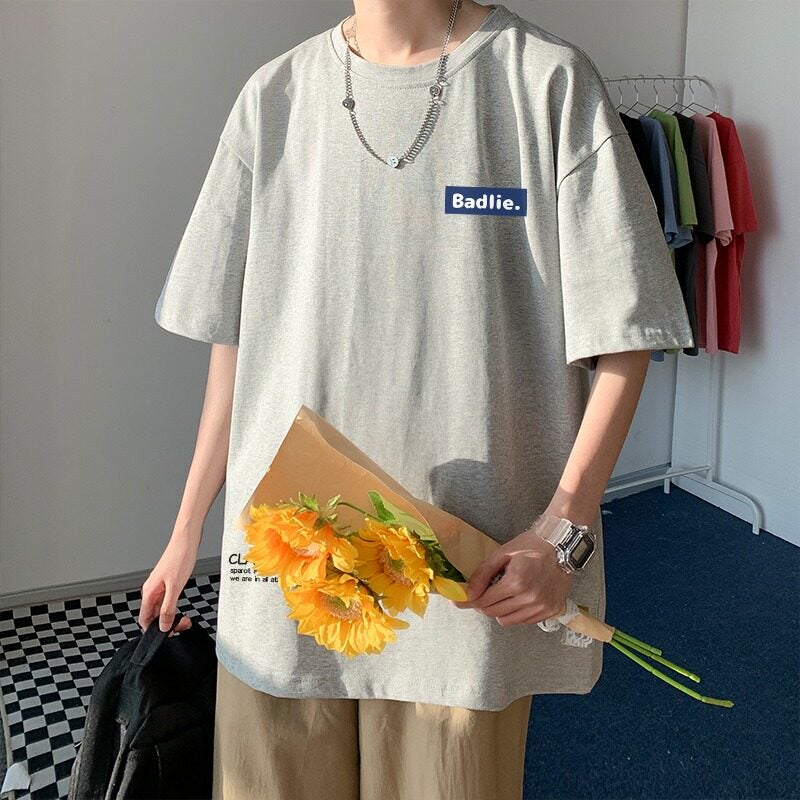 100% cotton fattened plus size fat 2-150 kg summer trend loose casual t-shirt for boys, teenagers and students - Image 2