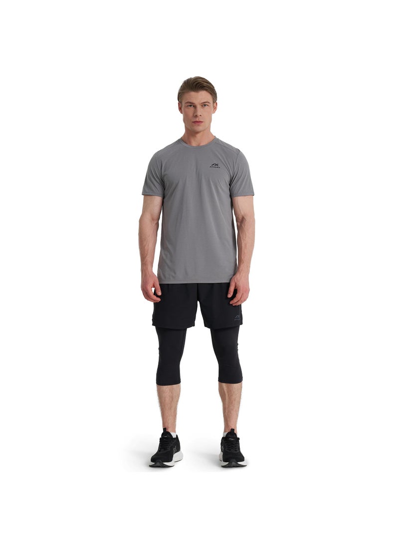 Athlex Men’s Motion Training T-Shirt Grey EU 46 – Quick-Dry, Moisture-Wicking Sportswear with Flat Seams for Gym Workouts & Outdoor Activities - Image 3