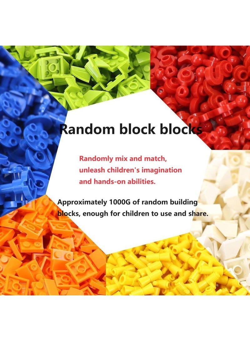 Loquat 1000G DIY Random Small Particle Building Block Toy Without Drawings Comes With 3 Pcs Randomly Colored Building Block Base Plates - Image 2