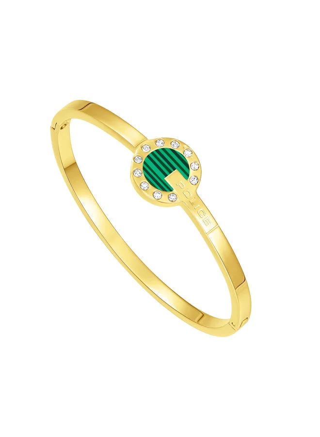 بوليس Glossy Bangle for Women Gold Plating with MalachitePEJLG0002507