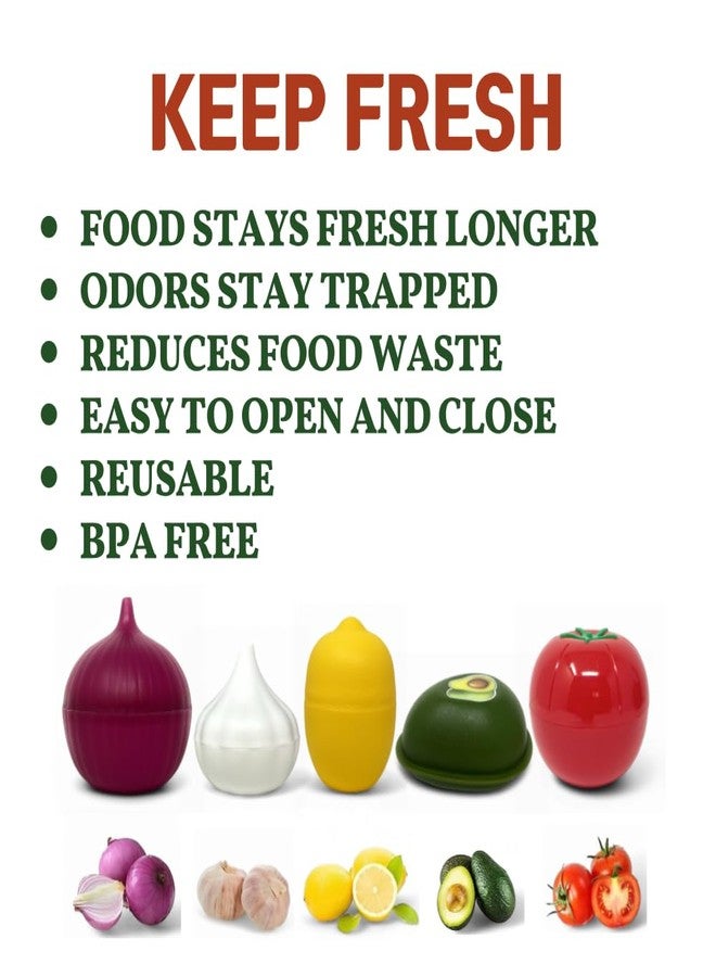 GODAGE Vegetable and Fruit Saver, Keep Fresh Longer, Reusable Storage Keeper, Vegetable and Fruit Storage Containers in Fridge, BPA Free (Tomato) - Image 3