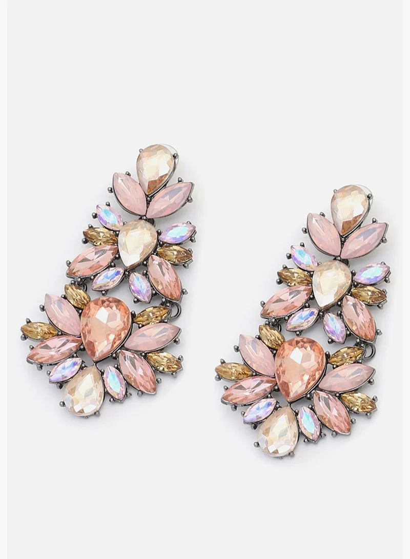 SOHI Gold Plated Party Designer Stone Drop Earring For Women