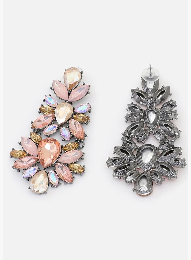 SOHI Gold Plated Party Designer Stone Drop Earring For Women