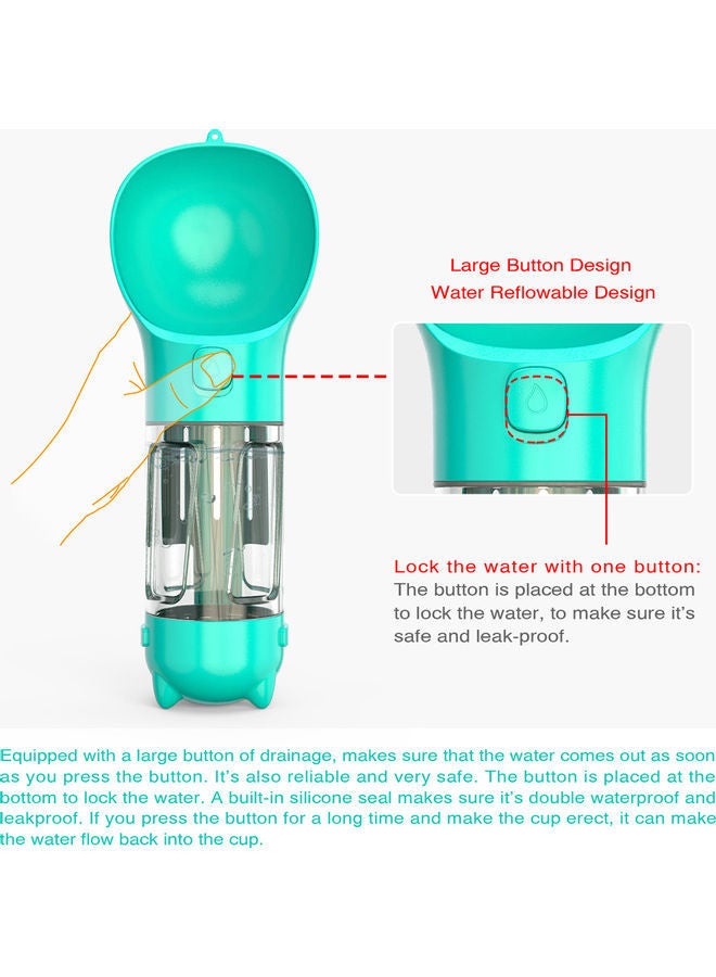 Loquat Portable Pet Travel Water Dispenser With Litter Shovel Blue/Clear 27x9.70x10cm - Image 5
