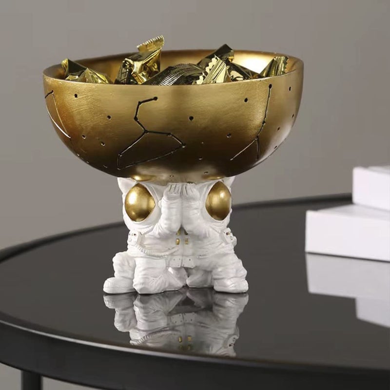BUTILIVEEN Astronaut Decorative Bowl for Sundries Spaceman Candy Bowl Key Holder and Jewelry Storage Box Astronaut Decor Gifts for Spaceman Lover Resin 509 W