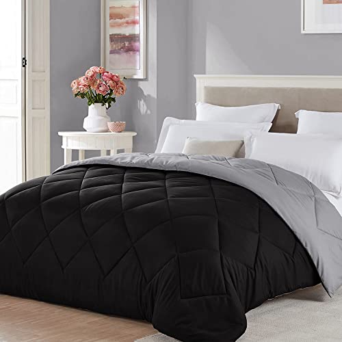 Seward Park King Size Black Grey Comforter Reversible Lightweight Boys Cooling Bedding Bedspread All Season Fall Blanket - Image 1