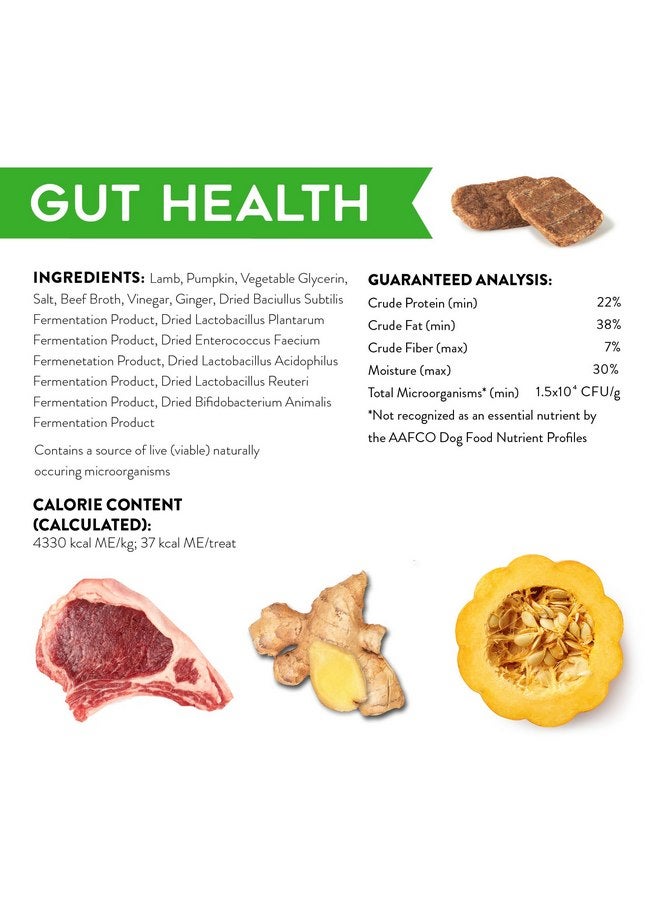 دوجسويل DOGSWELL Gut Health Mini Jerky Functional Dog Treats، لحم ضأن، كيس 4 أونصة - Image 2