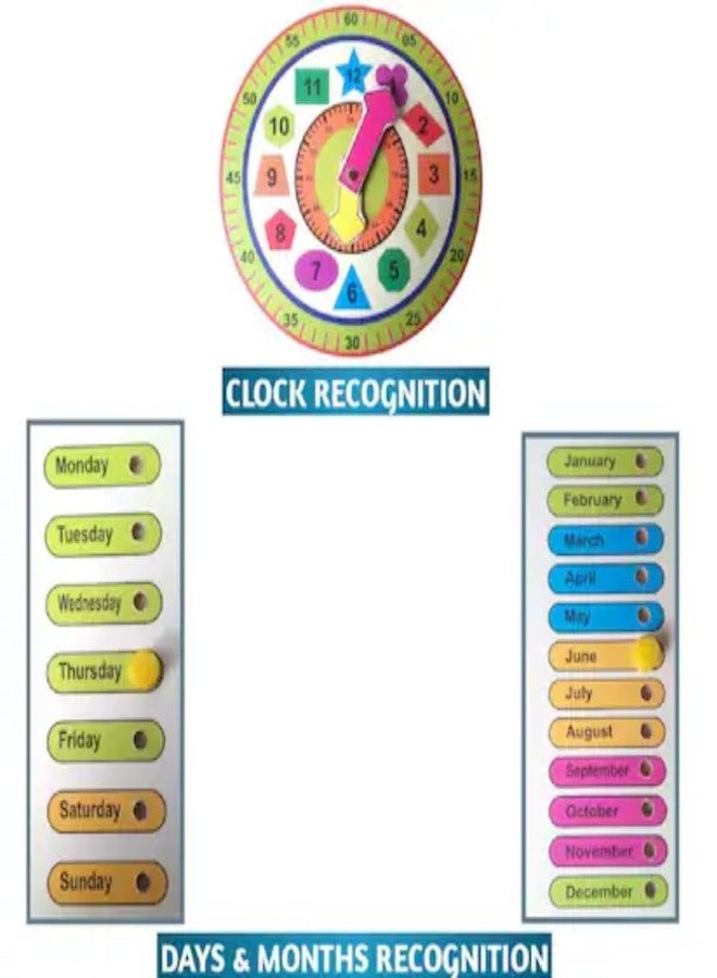 RPC99 Learning Clock with Bead Lace - Educational Wooden Toy for Babies and Toddlers (2-4 Years) | Developmental Puzzle Gift for Boys & Girls - Image 3