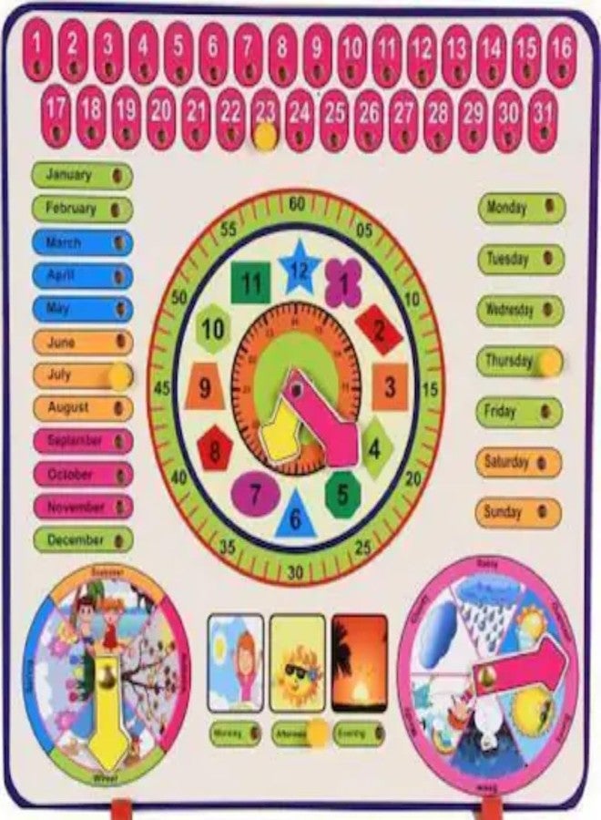 RPC99 Learning Clock with Bead Lace - Educational Wooden Toy for Babies and Toddlers (2-4 Years) | Developmental Puzzle Gift for Boys & Girls - Image 1