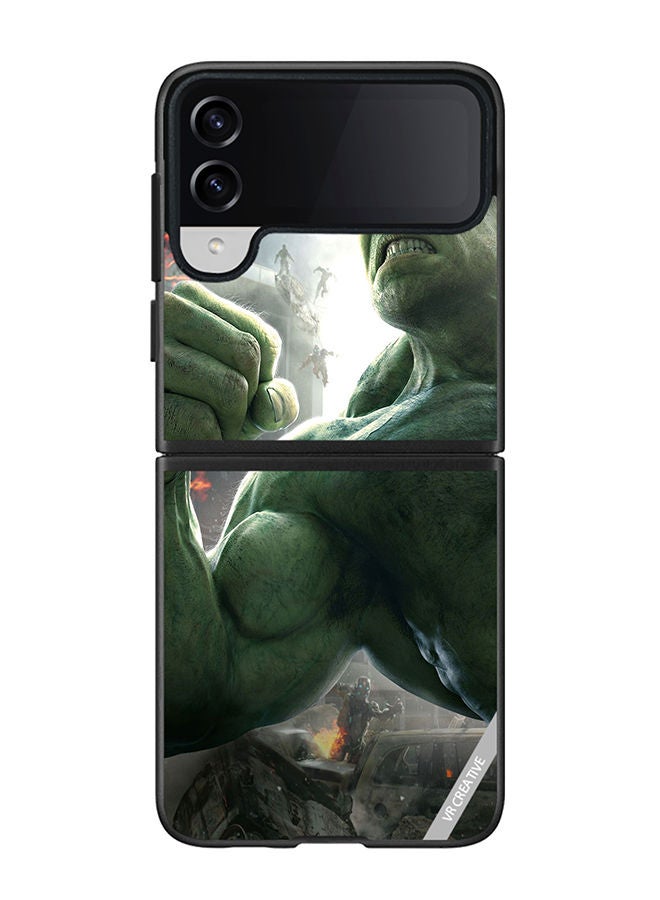 VR CREATIVE Protective Case Cover For Samsung Galaxy Z Flip4 Hulk Design Multicolour - Image 1