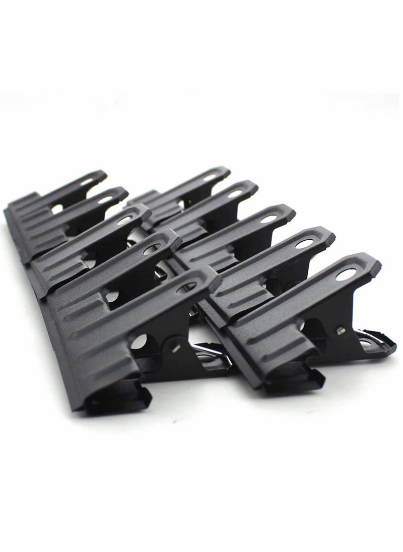 Generic Black Iron Clip Black Large Bulldog Clips Thickened, 10 Pack Long Metal Binder Paper Clips File Clamps for Food Bags, Drawing Board, Art & Craft Projects, Office & Home Kitchen (77 mm)  - Image 1