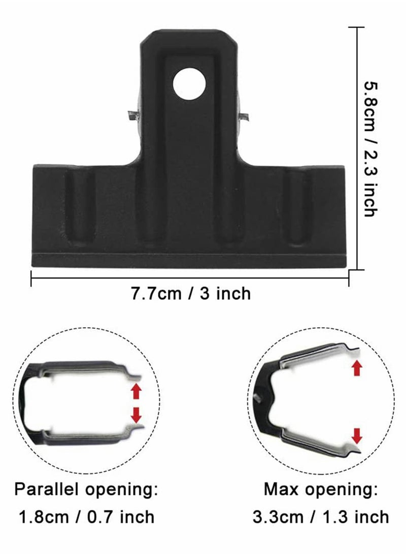 Generic Black Iron Clip Black Large Bulldog Clips Thickened, 10 Pack Long Metal Binder Paper Clips File Clamps for Food Bags, Drawing Board, Art & Craft Projects, Office & Home Kitchen (77 mm)  - Image 3