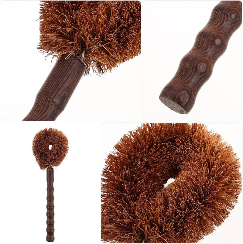 Garneck Wooden Dish Brush Thickened Kitchen Scrub Brush with Stiff Bristles for Pot Pan Cleaning Sturdy Wood Handle Kitchen Washing up Tool for Cast Iron Skillet and Sink Cleaning - Image 3