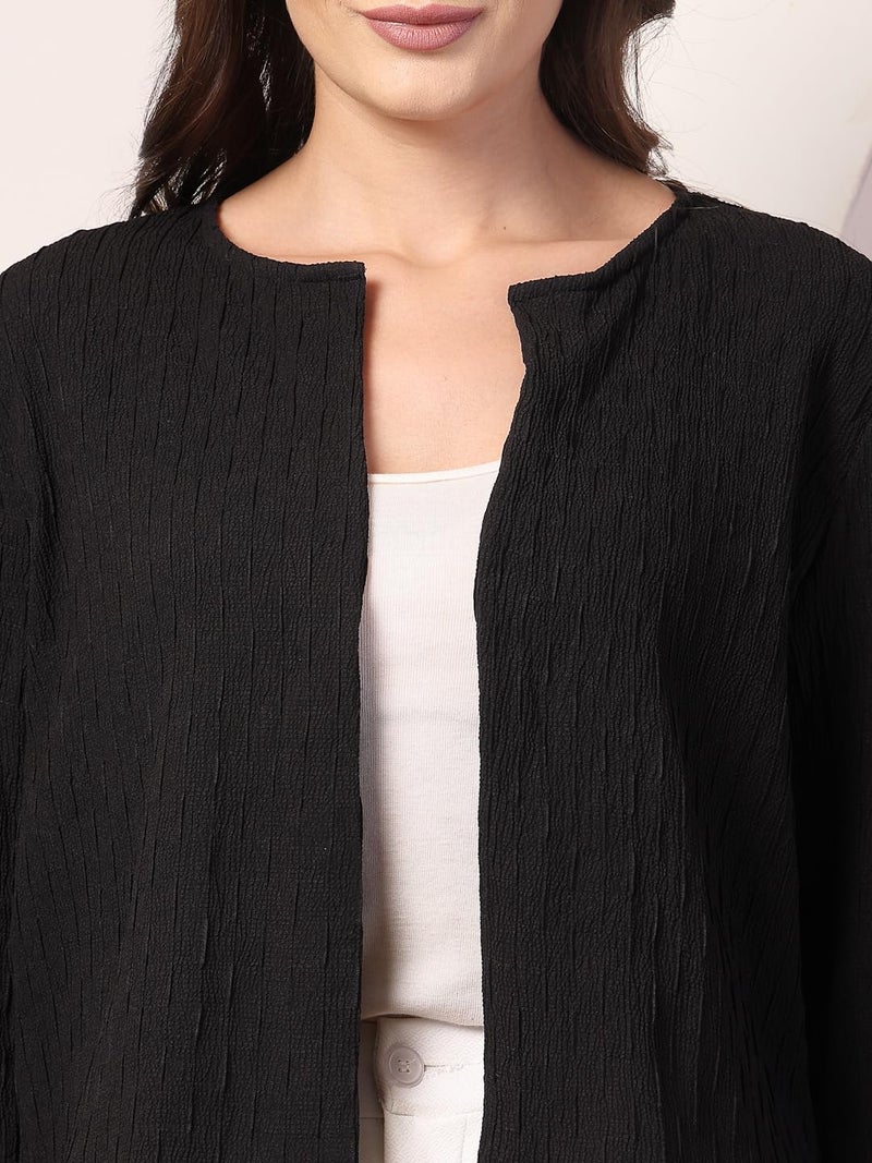 Style Quotient Women Black Solid Shrug - Image 2