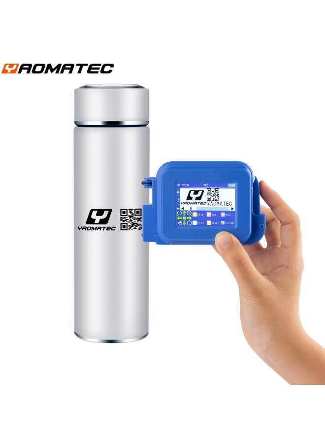 YAOMATEC Portable Mini Handheld Inkjet Printer for Flat and Curved Surface, 0.5in/12.7MM Pocket Printer with 28 Languages & Quick-Drying Ink Cartridge, Marking Device for Date Time Barcode Logo QR Batch Number - Image 1