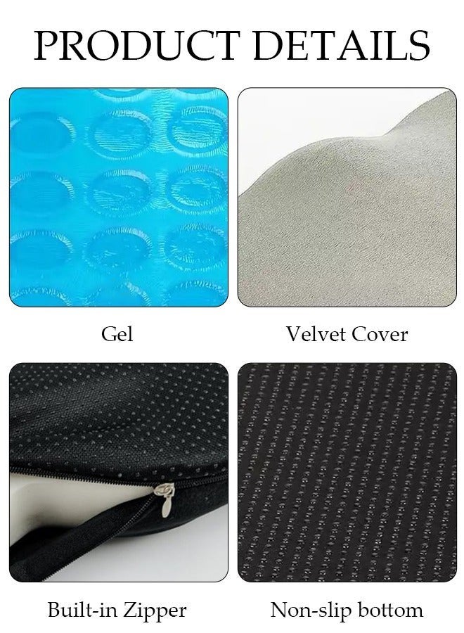 DUNISO Gel Seat Cushion for Car, Cooling Seat Cushion with Anti-Slip Bottom and Removable Cover, Breathable Car Office Chair Seat Cushion for Tailbone Pain Relief - Image 3