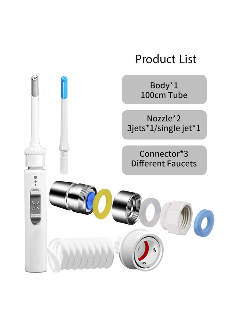 HaLunhi Oralirrigator Toothflush，Water Flosser for Family Use，Comes With 2 Nozzles, Suitable for Faucets and Showers, Non-Electric Safety, Water Pressure Oral Care Teeth Cleaning Mouthwash Device - Image 2