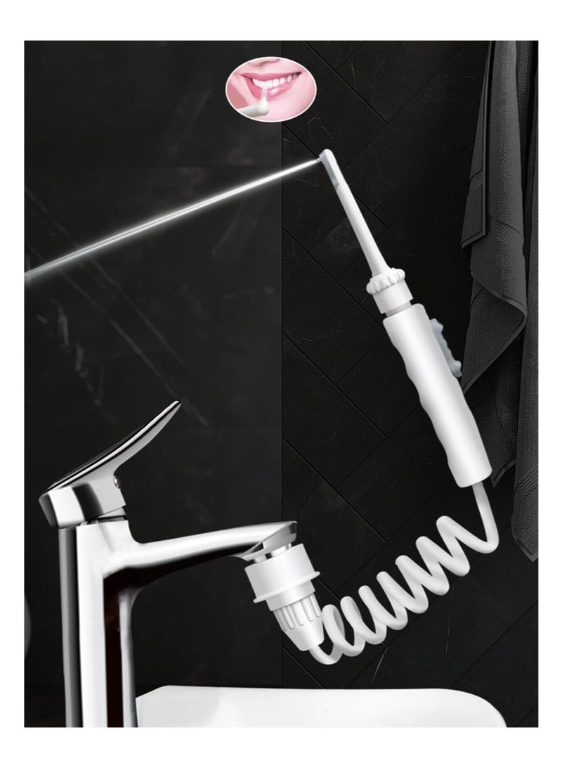 HaLunhi Oralirrigator Toothflush，Water Flosser for Family Use，Comes With 2 Nozzles, Suitable for Faucets and Showers, Non-Electric Safety, Water Pressure Oral Care Teeth Cleaning Mouthwash Device - Image 3