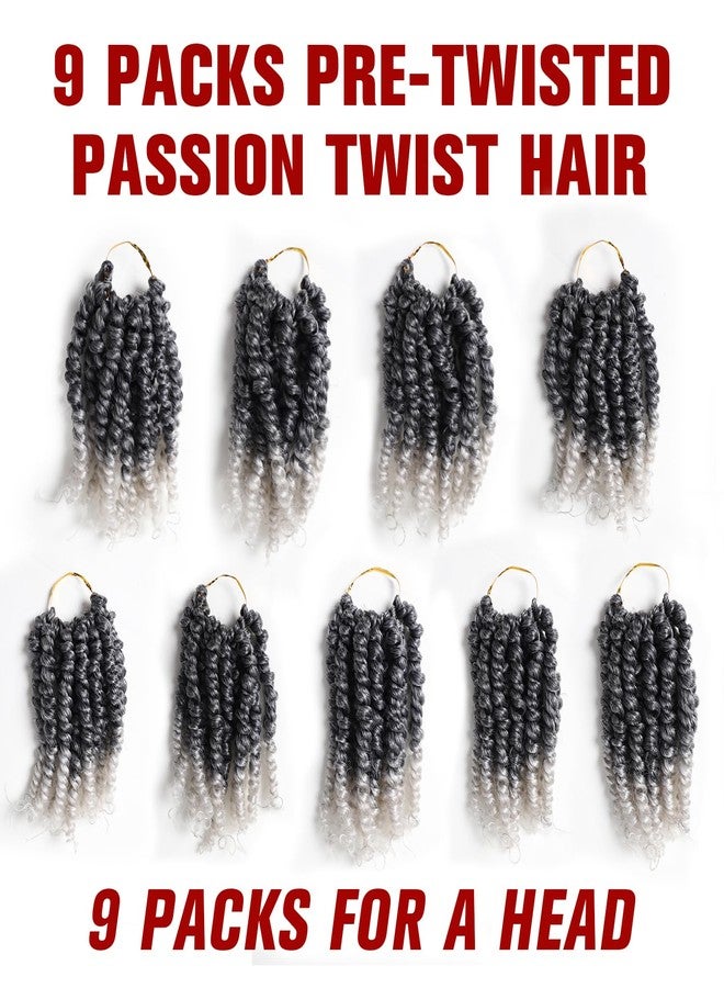 VIOLET Passion Twist Crochet Hair - 6 Inch, 9 Packs, Pre-twisted, for Black Women (TGray) - Image 2