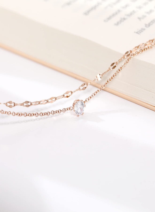 DS Simple Charm Anklet for Women，14k Rose Gold plating Beach Dainty Cute Tiny Adjustable Stainless steel ankle bracelets Personalized Foot chain Jewelry Gifts for Mom Wife (style 2) - Image 3