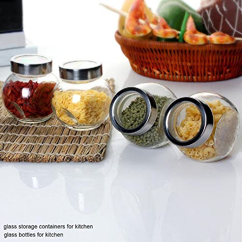 Brezzycloud 8 Pcs Spice And Honey Storage Jar Set - Spice Storage Glass Jar With Rust Proof Air Tight Stainless Steel Lid - Glass Jar For Gift (Set Of 8, 200Ml), Transparent - Image 2