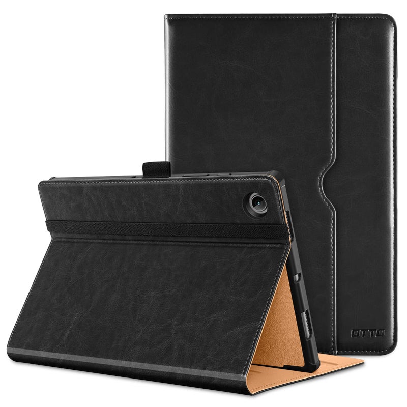 DTTO for Samsung Galaxy Tab A8 10.5 Inch Case 2022, Premium Leather Business Folio Stand Cover with Built-in Hand Strap for Galaxy Tab A8 10.5" 2022 Model [SM-X200/X205/X207], Black - Image 1