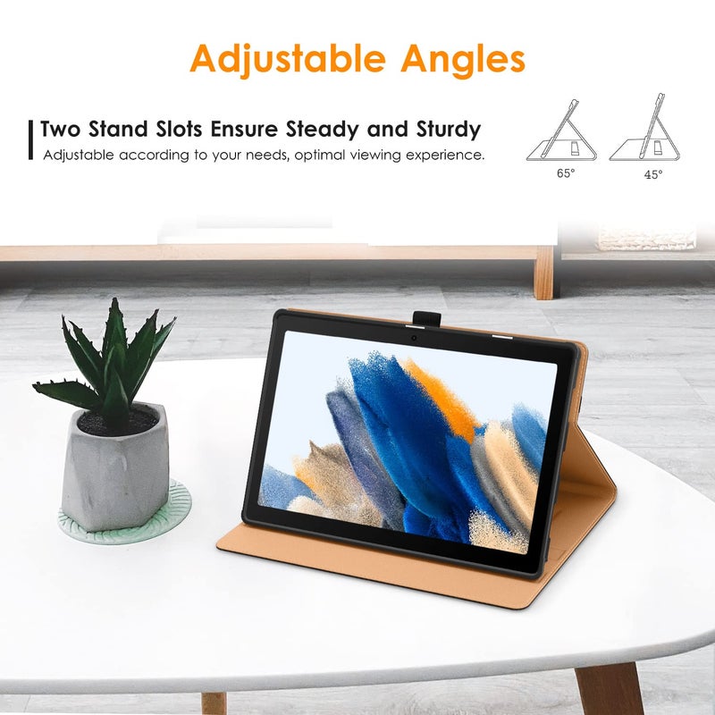 DTTO for Samsung Galaxy Tab A8 10.5 Inch Case 2022, Premium Leather Business Folio Stand Cover with Built-in Hand Strap for Galaxy Tab A8 10.5" 2022 Model [SM-X200/X205/X207], Black - Image 4