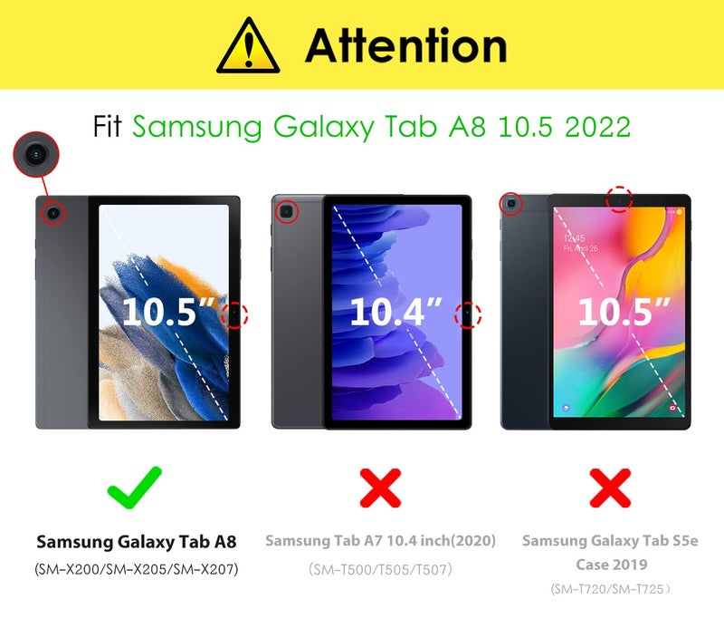DTTO for Samsung Galaxy Tab A8 10.5 Inch Case 2022, Premium Leather Business Folio Stand Cover with Built-in Hand Strap for Galaxy Tab A8 10.5" 2022 Model [SM-X200/X205/X207], Black - Image 2