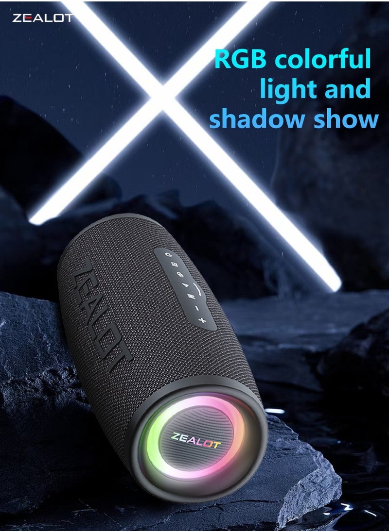 Zealot - ZEALOT S56 40W Bluetooth Speakers, Outdoor Portable Subwoofer, EQ Mode Wireless Speaker, Dual Pairing, Waterproof IPX5 8000mAh Battery, 24 Hours Playtime Loud Stereo, Booming Bass For Outdoor/Home/Car - Image 1