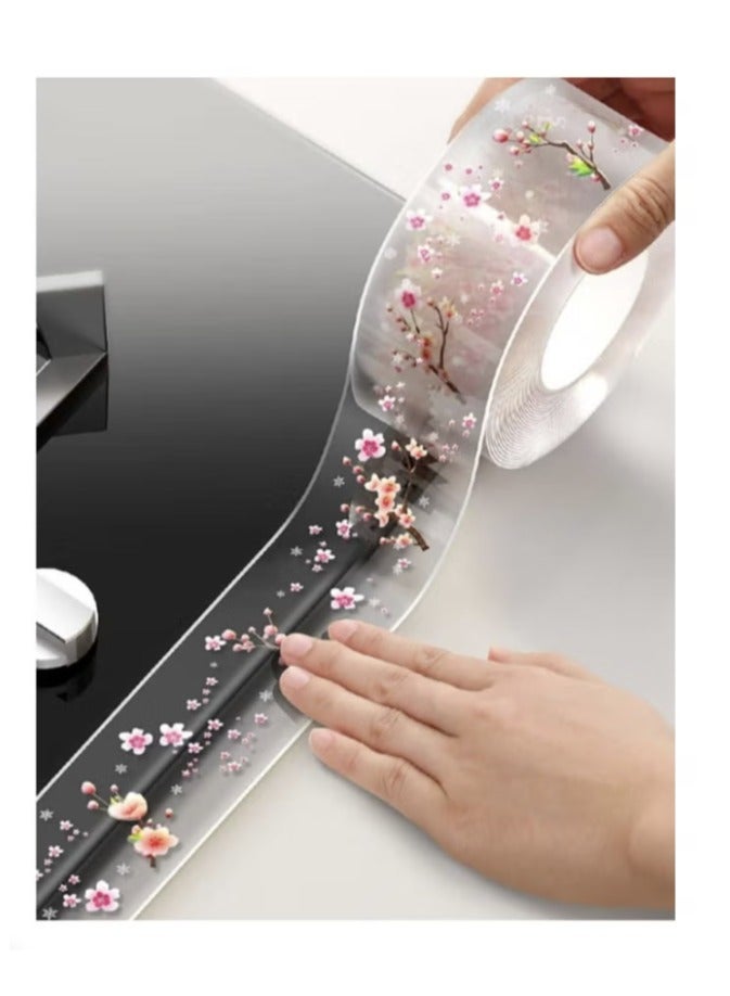 KHAJUL Waterproof Adhesive Sealing Tape, Plastic Floral Pattern Strip, Heat Resistant and Mold Proof, Kitchen and Bathroom Decoration and Protection (3 Meters) - Image 3