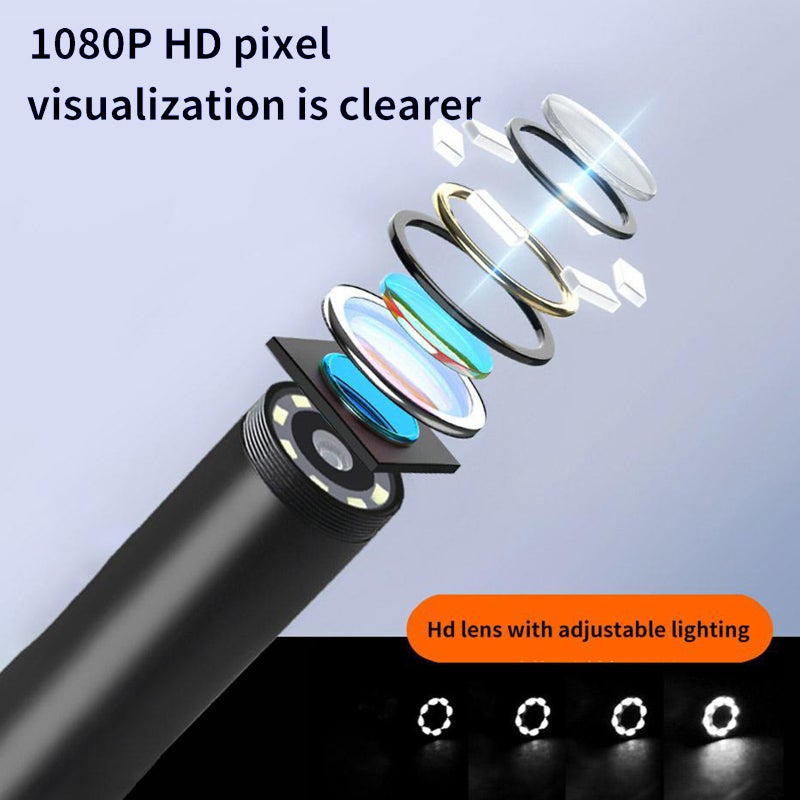 Endoscope Camera with Light, HD 1080P Borescope with 5'' LCD Screen 8 Adjustable LED Lights Bracket, Single-Lens Inspection Camera with 16.4ft Rigid Cord, Black - Image 4