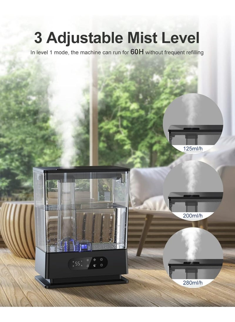 Generic Top Fill Cool Mist Humidifier for Large Rooms, Home, Office with Custom Humidity Control for Sleep and Plants, Easy to Clean, Black (60 Hours of Operation)  - Image 4