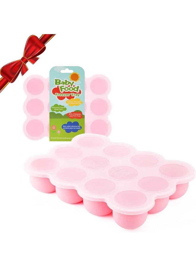 Samuelworld حاوية تخزين طعام الأطفال من سامويل وورلد، 12 حصة، وردي SM-12 - Image 1