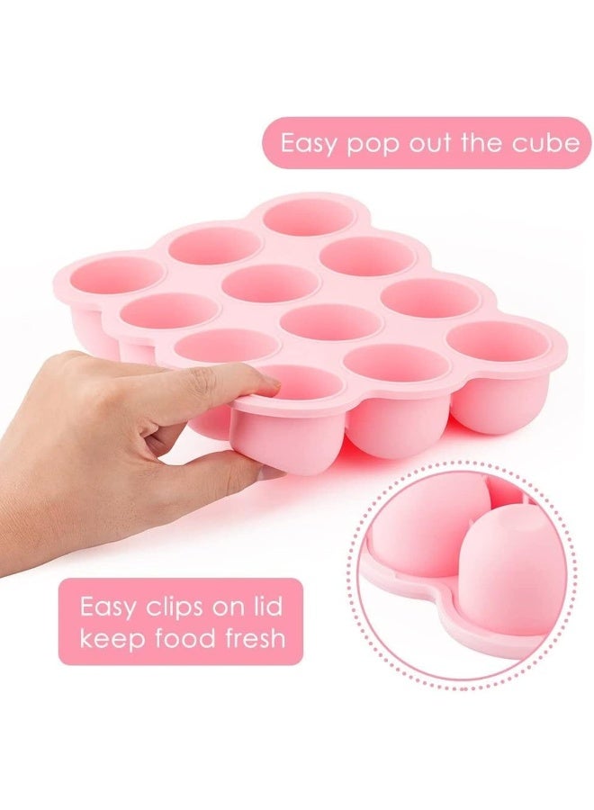 Samuelworld حاوية تخزين طعام الأطفال من سامويل وورلد، 12 حصة، وردي SM-12 - Image 3