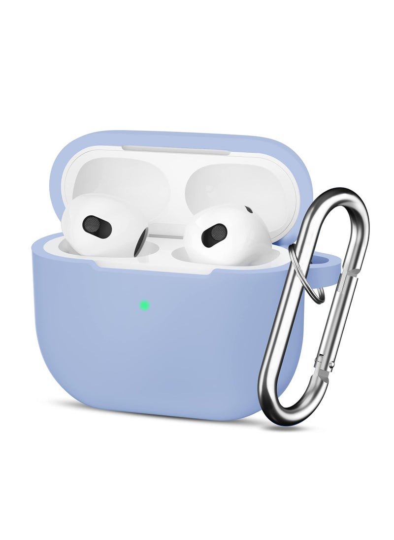 Aookay - For Apple Airpod 4/Airpods 4th Generation/Airpod 4th Gen Case Cover with Keychain, Full Protective Silicone Case Accessories , Front LED Visible (Sky Blue) - Image 1