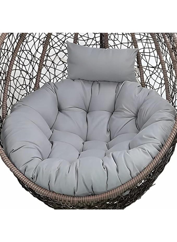 ANAND INDIA GROUPS ANAND INDIA GROUPS Polyester Designer Round Cushion for Hanging Basket Swing Chair for Outdoor Egg Swing ChairGarden Swing Seat Padded Pillow Light Grey  - Image 2
