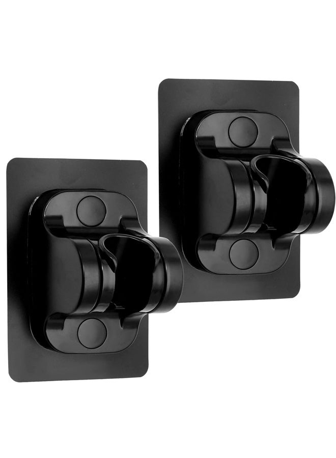 2 PCS Large Wall Mount Strong Adhesive Waterproof Handheld Shower Holder,Shower Head Holder(Black) - Image 1