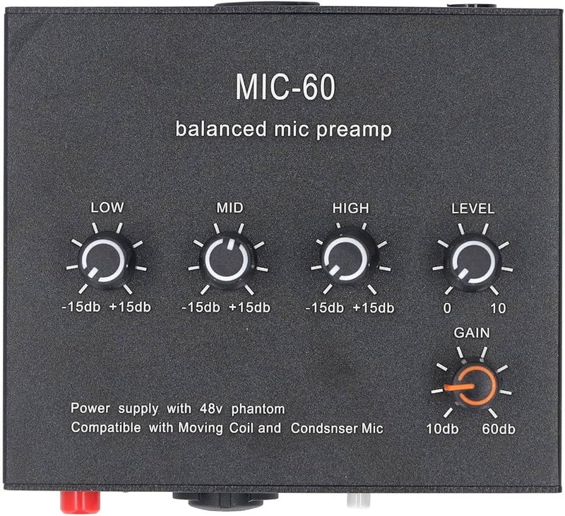 Professional Microphone Preamp with 48V Phantom Power XLR Input for Home Studio Recording - Image 4
