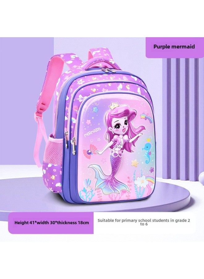 3D Three-dimensional Schoolbag High-gloss Lightweight Astronaut Breathable Children's 16-inch Backpack Primary School Student Schoolbag For Men And Women Foreign Trade-color:Mermaid ( 16inch ) - Image 1