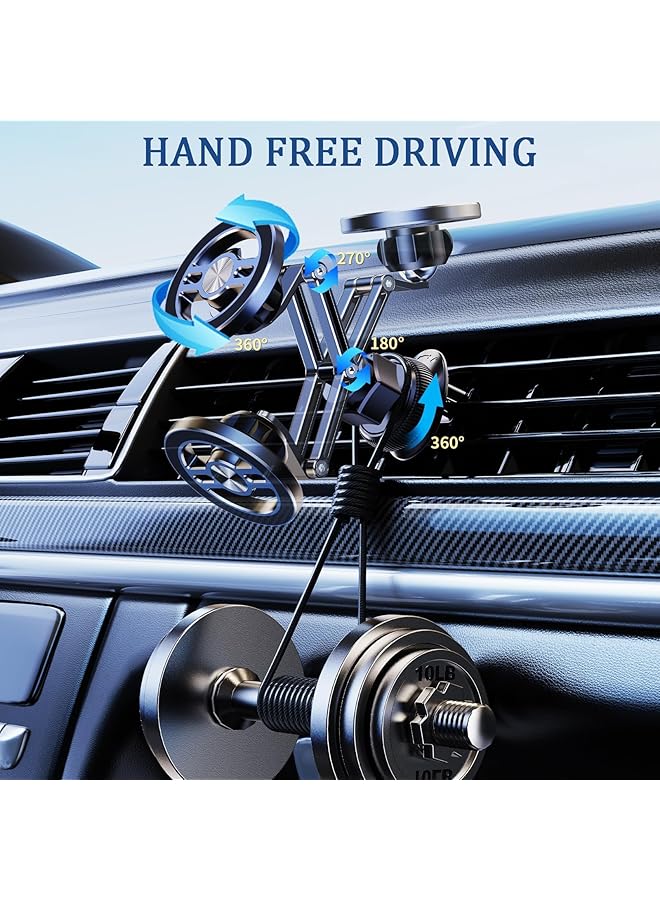 KASTWAVE Magnetic Car Mount - Super Strong Magnetic Car Phone Mount, Air Vent Cell Phone Holder For Car, 360 Degree Rotation Phone Holder For Magsafe Iphone 15 14 13 12 Pro Max Mini & All Phones - Image 4