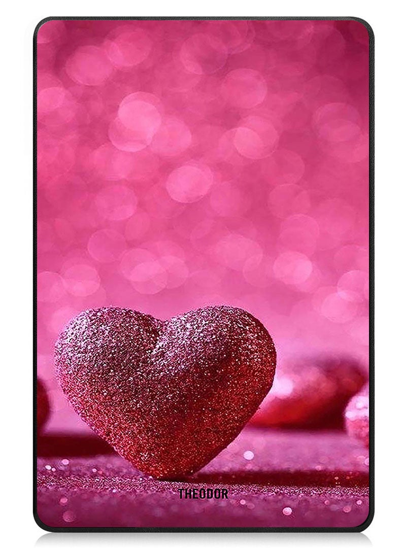 Theodor Protective Flip Case For Apple iPad mini 7th Generation (A17 Pro 2024 Model) (Mini 6 2021 Model  6th Generation) With Trifold Stand Auto Wake Sleep Shockproof Cover dark pink gliter heart copy - Image 1