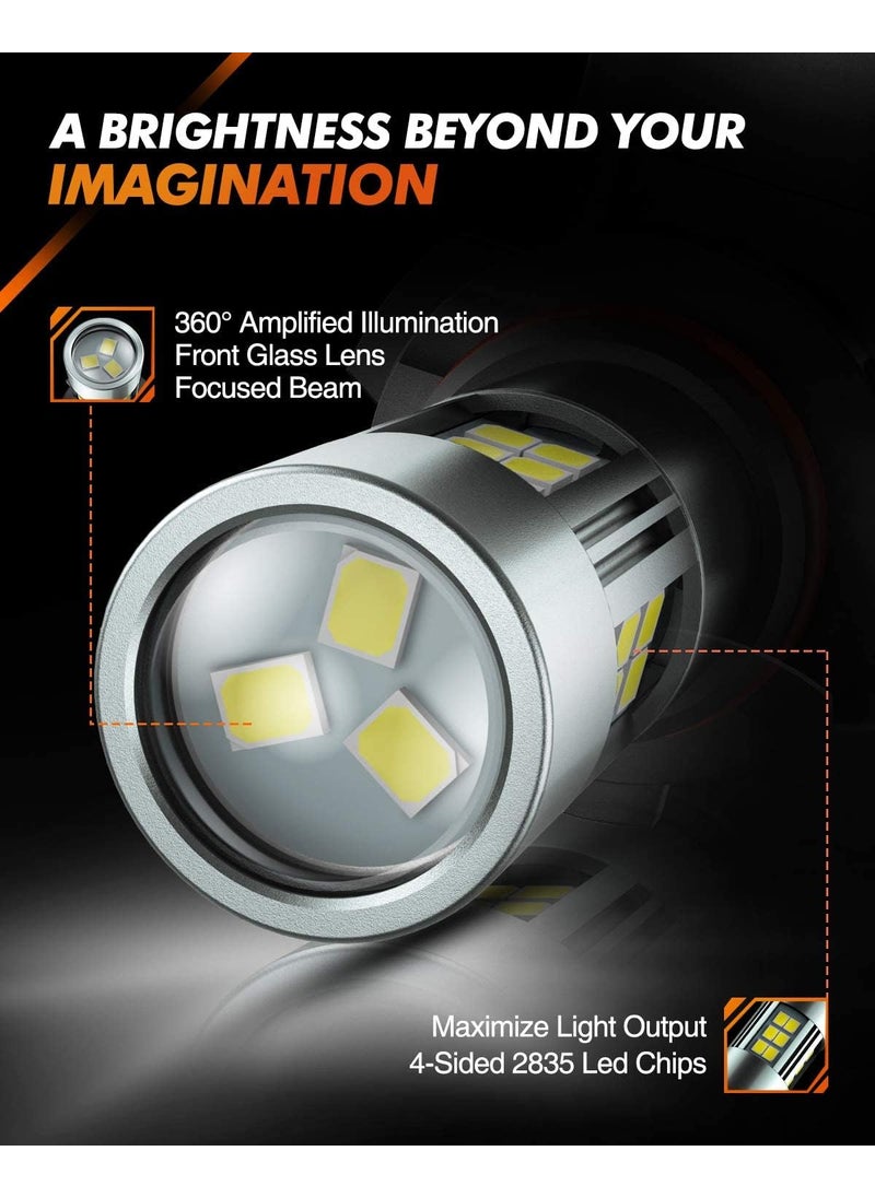 SEALIGHT SEALIGHT 9006 Fog Lights LED Bulb, 9006 Hb4 LED Fog Light Bulbs 1:1 Size 9006 Bulb Plug And Play, 6000k Xenon White Light Pattern, Pack of 2  - Image 2