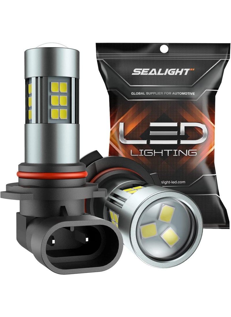 SEALIGHT SEALIGHT 9006 Fog Lights LED Bulb, 9006 Hb4 LED Fog Light Bulbs 1:1 Size 9006 Bulb Plug And Play, 6000k Xenon White Light Pattern, Pack of 2  - Image 1