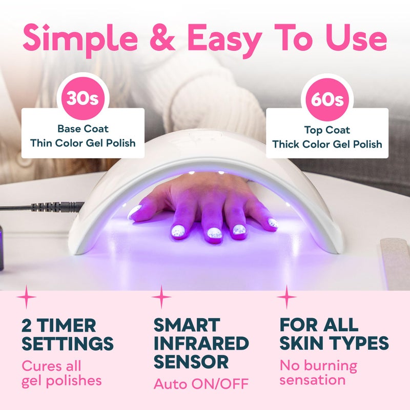 SUNUV LED UV Light for Nails, UV Dryer for Gel Polish Nail Lamp with Sensor 2 Timers SUN9C White Gift for Women Girls - Image 2