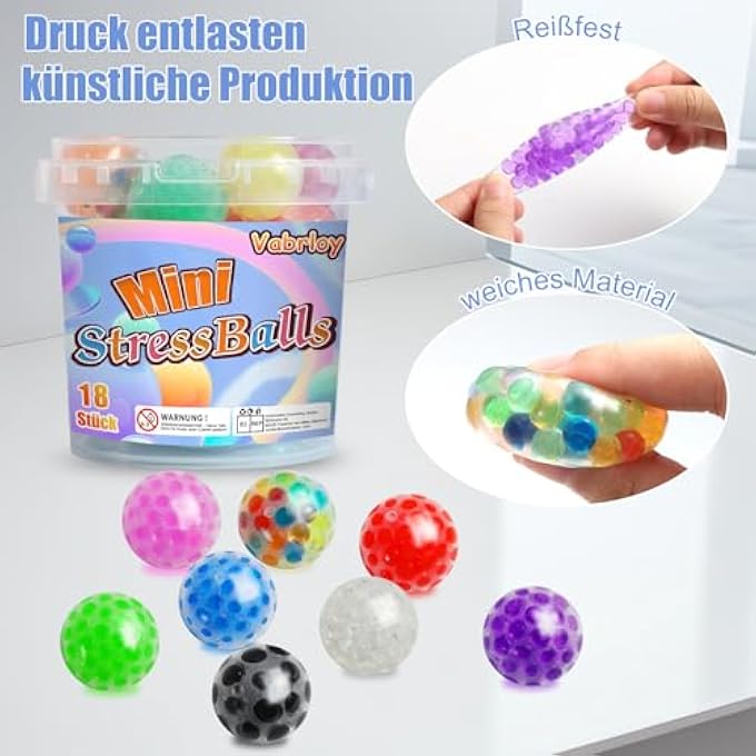 Vabrloy Pack of 18 Mini Stress Balls - Image 5