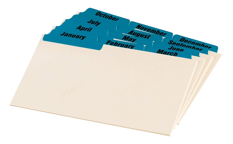 Oxford Durable Index Card Guide, 4 x 6, Jan - Dec, Blue (04613)