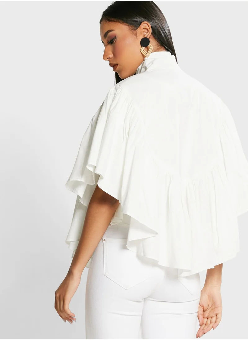 Devoiler Ruffle Detail Oversized Top