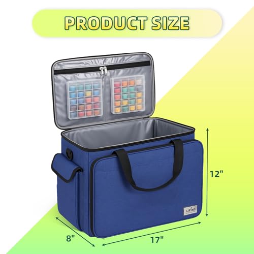 JJRING Sewing Machine Carrying Case Portable Sewing Machine Bag with Shoulder Strap Heavy Duty Sewing Machine Tote Suitable for Standard Sewing Machines Blue - Image 3