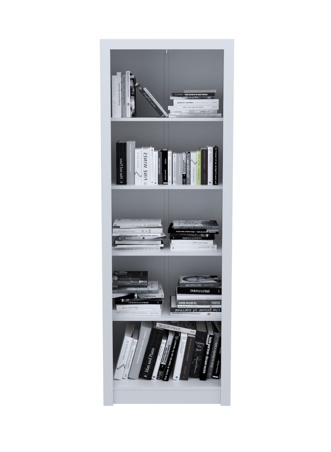 Tecnomobili Book Cabinet 5 shelves 2Door white color171.5x60x31.8cm  - Image 3