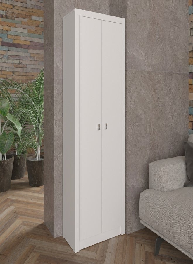 Tecnomobili Book Cabinet 5 shelves 2Door white color171.5x60x31.8cm  - Image 1